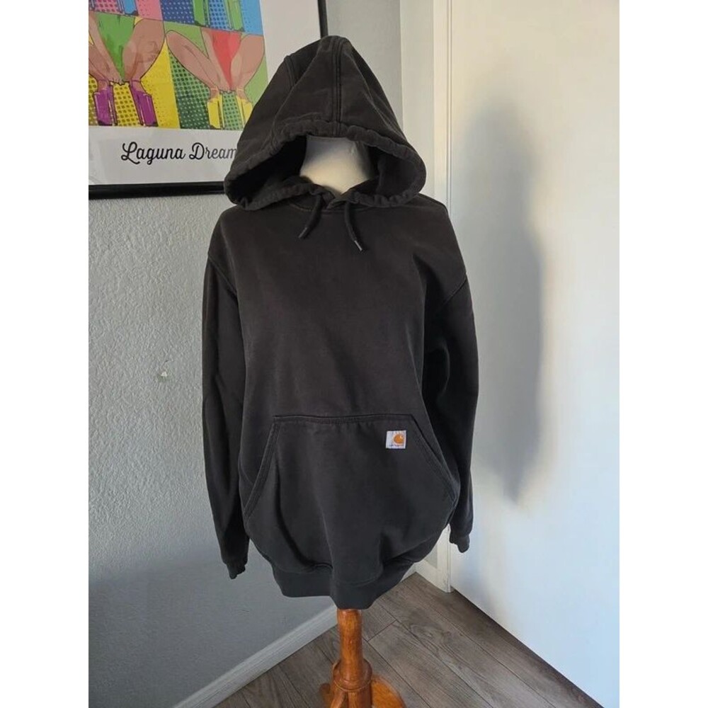 Carhartt Medium loose Fit black pull over hoodie sweatshirt
